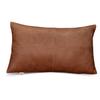 Ganloz 100% Lambskin Leather Pillow Cover - Sofa Cushion Case - Decorative Throw Covers for Living Room & Bedroom, 22X30 Inch - Antique Brown Plain Pack of 1 view 1