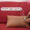 Ganloz 100% Lambskin Leather Pillow Cover - Sofa Cushion Case - Decorative Throw Covers for Living Room & Bedroom, 22X30 Inch - Antique Brown Plain Pack of 1 view 4