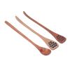 3pcs Honey Dipper Stick Set, Multipurpose Wooden Honey Dipper Spoons, Long Handle, Reusable, with Unique Designs, for Honey, Coffee, Tea, and More view 3