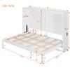 Aiuyesuo Full Size Murphy Bed with Charging Station, Wood Space-Saving Wall Bed Frame can be Folded, Cube Cabinet Bed Chest for Kids Adults Bedroom Guest Room Home Office (White-sy, Full) view 2