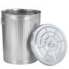 Gardenised Round Galvanized Steel, 20 Gallon Trash Can with Lid - Durable Metal Bucket for Backyard, Lawn, Garden and Yard Use - Weather-Resistant Garbage Can for Indoor and Outdoor, 17.75-inch view 1