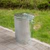 Gardenised Round Galvanized Steel, 20 Gallon Trash Can with Lid - Durable Metal Bucket for Backyard, Lawn, Garden and Yard Use - Weather-Resistant Garbage Can for Indoor and Outdoor, 17.75-inch view 2