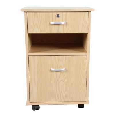 INTEGRITY UNITED COSTCARE Premium Bedside Cabinet with Wheel and Key (Oak)