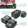 Hearth & Harbor Holiday Storage with Extra 2 PC of Christmas Storage Bins and Ribbon Storage Organizer - Fade Resistant Wrapping Paper Storage Containers with Wheels Fits Up to 30 Rolls of 40" Length view 4
