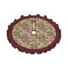 Cute Dog Bone Bowl Woof Paw Christmas Plaid Tree Skirt for Xmas Holiday Party Decorations view 2