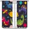 SENRUEGT Dinosaur Kids Room Curtains, Cartoon Universe Planet Stars Boys Girls Toddler Bedroom Living Room Bathroom Window Treatments Drapes 52" W X 84" L view 3