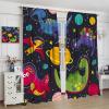 SENRUEGT Dinosaur Kids Room Curtains, Cartoon Universe Planet Stars Boys Girls Toddler Bedroom Living Room Bathroom Window Treatments Drapes 52" W X 84" L view 4