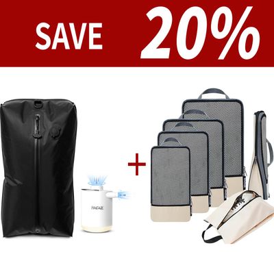 BAGAIL 6 Set Compression Packing Cubes and Vacuum Bags (XL) + pump