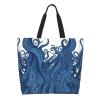 NQLYUT Grocery Bag Reusable Tote Bag Foldable Blue tentacles Shopping Bag Handbag Washable Shoulder Bag for Travel view 2