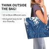 NQLYUT Grocery Bag Reusable Tote Bag Foldable Blue tentacles Shopping Bag Handbag Washable Shoulder Bag for Travel view 3