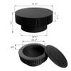 31.5'' Round Coffee Table for Living Room, Solid Wood Veneered Modern Nesting Coffee Tables with Storage, Circle Fluted Drum End Side Accent Tea Table for Bedroom Apartment Office, Black view 2