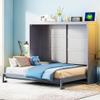 Brabrety Queen Size Murphy Bed Wall Bed with Built-in Charging Station and Flexible Slats,for Small Spaces Apartments Studio Use (Gray@USB/, Queen) view 2