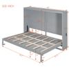 Brabrety Queen Size Murphy Bed Wall Bed with Built-in Charging Station and Flexible Slats,for Small Spaces Apartments Studio Use (Gray@USB/, Queen) view 3