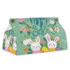 Tissue Box Cover Holder PU Leather Tissue Box Cover Spring Happy Easter Holiday Printed Decorative Organizer for Vanity Counter Top Night Stands Living Room Office Desk and Car view 1