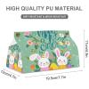 Tissue Box Cover Holder PU Leather Tissue Box Cover Spring Happy Easter Holiday Printed Decorative Organizer for Vanity Counter Top Night Stands Living Room Office Desk and Car view 3