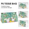 Tissue Box Cover Holder PU Leather Tissue Box Cover Spring Happy Easter Holiday Printed Decorative Organizer for Vanity Counter Top Night Stands Living Room Office Desk and Car view 4