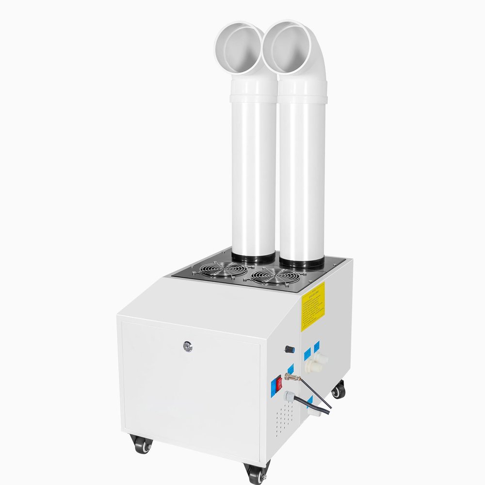 Ultrasonic Industrial Humidifier Stainless Steel Commercial Humidifier Sprayer 14kg/h Large Volume Automatic Mist Cooling Device for Plants Grow Room, Workshop, Warehouse, Agriculture