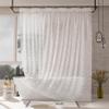 AmazerBath Heavy Duty Shower Curtain Liner, 100% EVA Clear Shower Curtain and Liner 2-in-1, 72x72 Luxury Plastic Weighted Bathroom Cobble Shower Liner, 12 Rustproof Grommets & 3 Heavyweight Stones view 1