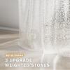 AmazerBath Heavy Duty Shower Curtain Liner, 100% EVA Clear Shower Curtain and Liner 2-in-1, 72x72 Luxury Plastic Weighted Bathroom Cobble Shower Liner, 12 Rustproof Grommets & 3 Heavyweight Stones view 3