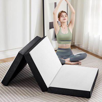 OLIXIS Tri-fold Memory Foam Mattress - 3 Inch TwinXL Size Portable Floor Bed, Foldable Mat for Adults, Collapsible and Washable Cover with CertiPUR-US Certified, for Travel & Camping & Yoga