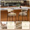 DYHOME Bar Stools Set of 3, 24 Inches Modern Counter Height Bar Stools with Curved Back Metal Legs, Beige Upholstered Boucle Barstools for Kitchen Island, Cafe view 3