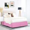 Box Pleated Bed Skirt, Twin XL Size, 14 Inch Tailored Drop 100% Egyptian Cotton 1000 TC Bed Skirt - Luxury Pleated Dust Ruffle, Hotel Quality Modern Bed Skirt, Easy Fit with Pink Solid view 2