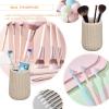 Tefola Beige Bathroom Accessories Set, 4 Pcs Resin Gift Set Apartment Necessities with Soap Dispenser,Toothbrush Holder,Bathroom Tumbler,Soap Dish for Vanity Countertop Accessories view 4