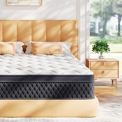 ELEMUSE 10 Inch Full Mattress in a Box, Medium Firm Memory Foam Hybrid with Individually Pocketed Springs for Motion Isolation, Pressure Relief, CertiPUR-US Certified