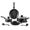 BECIGAR 8pcs Black Ceramic Pots and Pans Set, Cooking Pan Set,Cooking Pot Set Ceramic Pan Set, Nonstick Cookware Set, Induction Safe Kitchen Cooking Set with Frying Pans, Saucepans, shovel and Ladle view 1