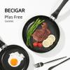 BECIGAR 8pcs Black Ceramic Pots and Pans Set, Cooking Pan Set,Cooking Pot Set Ceramic Pan Set, Nonstick Cookware Set, Induction Safe Kitchen Cooking Set with Frying Pans, Saucepans, shovel and Ladle view 3
