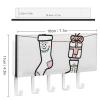 JTKLQBN Wall Mounted Key Hook Socks Gift Box Printed PU Leather Key Hanger with 5 Hooks Decorative Key Rack for Door Entryway Hallway Kitchen Office view 2