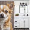BTCOWZRV Cute Chihuahua Shower Curtain Winter Waterproof Bath Curtain Washable Cloth Shower Curtain Set Modern Minimalist Home Bathroom Curtain Decor with 12 Hooks 60x72 Inches view 3