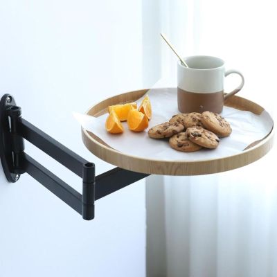 Xiongting Folding Wall Table, Bedside Small fold Down Table Wall, Kitchen Shelf, Movable Telescopic Folding Coffee Table,Wooden Wall Mounted Multifunctional Table for Small Spaces Bedroom(Natural)