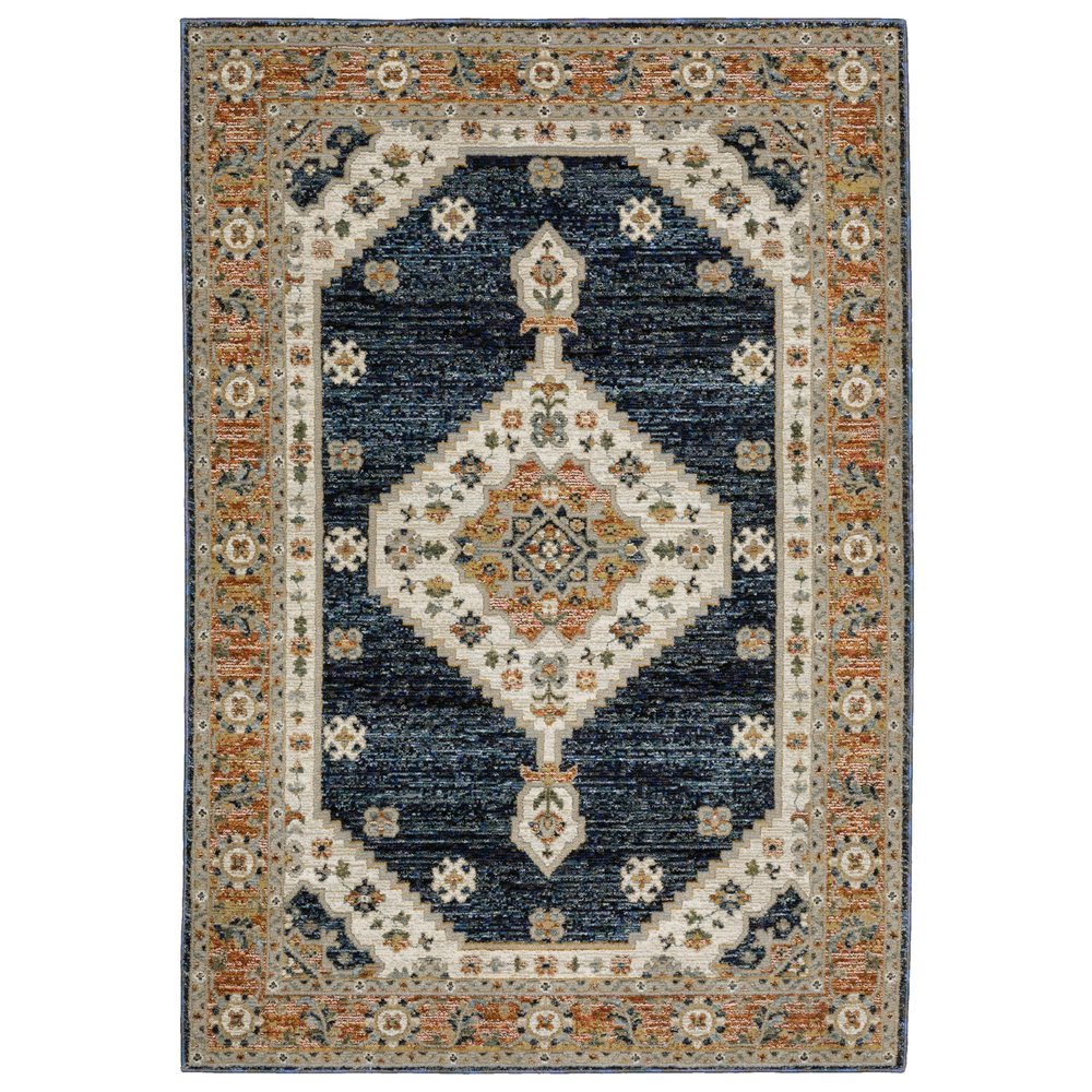 PowerSellerUSA Sphinx Andorra Area Rug 2281E Traditional Blue Geometric Achromatic 7' 10" x 10' 10" Rectangle
