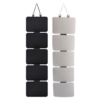 Hanging Brooch Pin Organizer Enamel Lapel Pin Display Panels Organizer with 5 Loose-Leaf Board Pieces Badge Collection Display Pages Holder Hanging Earring Organizer Storage Case for Jewelry (White)