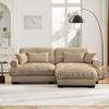 94" Modular Sectional Sofa,Velvet Upholstered Couches for Living Room,3 Seater Camel Sofa Couch with Movable Ottoman,Big Comfy Loveseat Sofa with Deep Seats for Living Room,Apartment,Bedroom view 4
