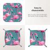 A Flock of Flamingos Travel Storage Tray, Accessories Decorative Tray, Keychain, Coin Watch, Earring Tray, Unisex Storage Tray view 3