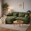 94" Modular Sectional Sofa,Velvet Upholstered Couches for Living Room,3 Seater Green Sofa Couch with Movable Ottoman,Big Comfy Loveseat Sofa with Deep Seats for Living Room,Apartment,Bedroom view 1