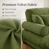 94" Modular Sectional Sofa,Velvet Upholstered Couches for Living Room,3 Seater Green Sofa Couch with Movable Ottoman,Big Comfy Loveseat Sofa with Deep Seats for Living Room,Apartment,Bedroom view 3