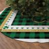 Christmas Tree Skirt,St.Patrick Lucky Clover Shamrock Leaves Xmas Tree Skirts Ornaments for New Year Holiday Party Decor,Farm Rustic Buffalo Grid Christmas Tree Mat,48in view 2