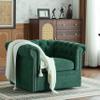 Christopher Knight Home Oakley Chesterfield Fabric Upholstered Club Chair, Button-Tufted 360 Swivel Sofa, Scrolled Arm Living Room Sofa, No Assembly Required Furniture, Dark Green view 1