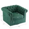 Christopher Knight Home Oakley Chesterfield Fabric Upholstered Club Chair, Button-Tufted 360 Swivel Sofa, Scrolled Arm Living Room Sofa, No Assembly Required Furniture, Dark Green view 2