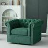Christopher Knight Home Oakley Chesterfield Fabric Upholstered Club Chair, Button-Tufted 360 Swivel Sofa, Scrolled Arm Living Room Sofa, No Assembly Required Furniture, Dark Green view 3