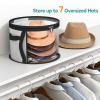Hat Boxes for Men | Soft Transparent Hat Box Container with Zipper - Foldable Large Capacity Organizing Box, Multifunctional Hat Storage Bag for Gloves Plush Toys Scarf view 3