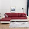 CLGTY Waterproof Couch Cushion Covers for Sofa, PU Leather L-Shaped Seat Cushion Cover Individual Separate Sectional Sofa Slipcovers Form Fitted for Cat Dog-Wine red-Large 2 Seater view 2
