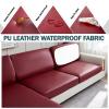 CLGTY Waterproof Couch Cushion Covers for Sofa, PU Leather L-Shaped Seat Cushion Cover Individual Separate Sectional Sofa Slipcovers Form Fitted for Cat Dog-Wine red-Large 2 Seater view 3