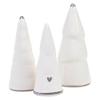Santa Barbara Design Studio Holiday Shelf Dcor Christmas Collection Ceramic Trees, Set of 3, White & Silver view 2