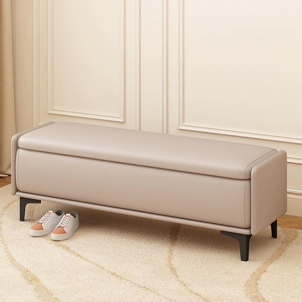DSEWTEZXI Modern Living Room Storage Bench, Bedroom end of Bed Bench with Storage, Foyer entryway Benches with Cushion, Front Door Shoe Bench with Storage, upholstered Storage Seating Bench.