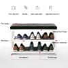 DLYZAYE Shoe Storage Bench with Cushion, 2 Tiers Shoe Rack Shoe Cabinet with Padded Seat and Open Compartments, for Living Room Lounge Hallway Bedroom Front Door Doorway view 4