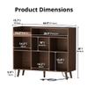 Record Player Stand, Turntable Shelf with Vinyl Storage up to 500 Albums, Vinyl Record Holder Shelf with Power Outlet Sideboard Buffet Cabinet with Storage Accent Cabinets for Living Room (Brown) view 2